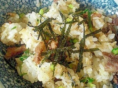 ❤　海苔の香り漂う！　大根葉＆牛筋のチャーハン　❤